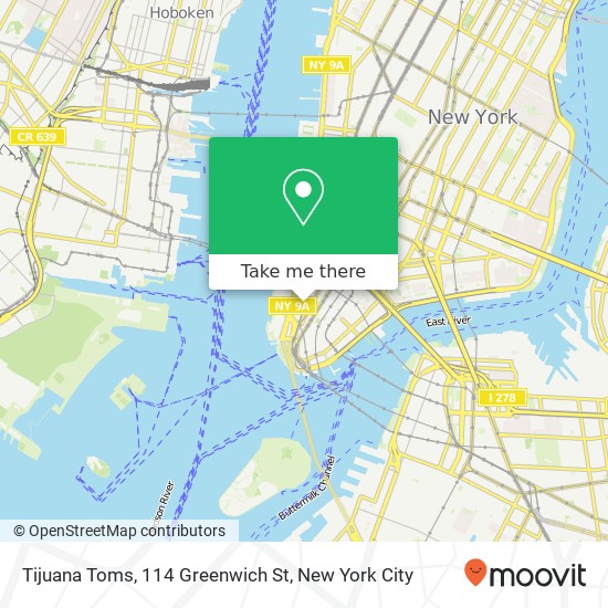 Tijuana Toms, 114 Greenwich St map