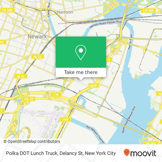 Polka DOT Lunch Truck, Delancy St map