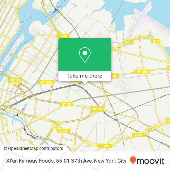 Mapa de XI'an Famous Foods, 55-01 37th Ave