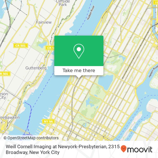 Weill Cornell Imaging at Newyork-Presbyterian, 2315 Broadway map
