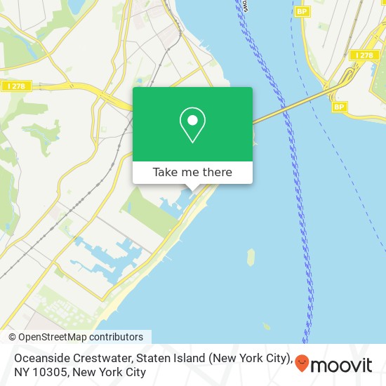 Mapa de Oceanside Crestwater, Staten Island (New York City), NY 10305
