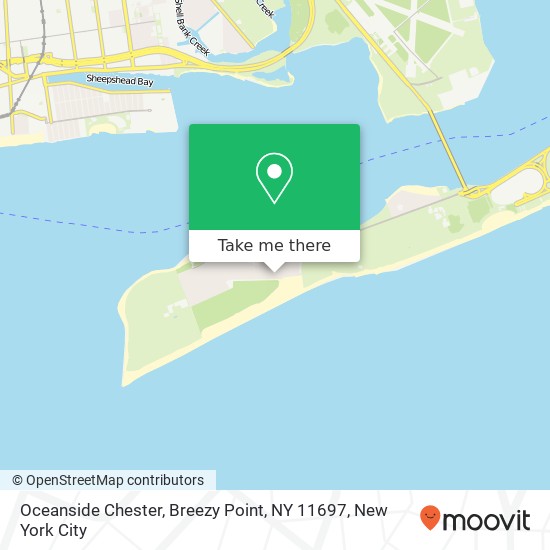 Mapa de Oceanside Chester, Breezy Point, NY 11697