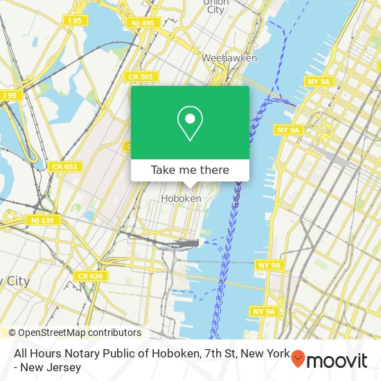 All Hours Notary Public of Hoboken, 7th St map