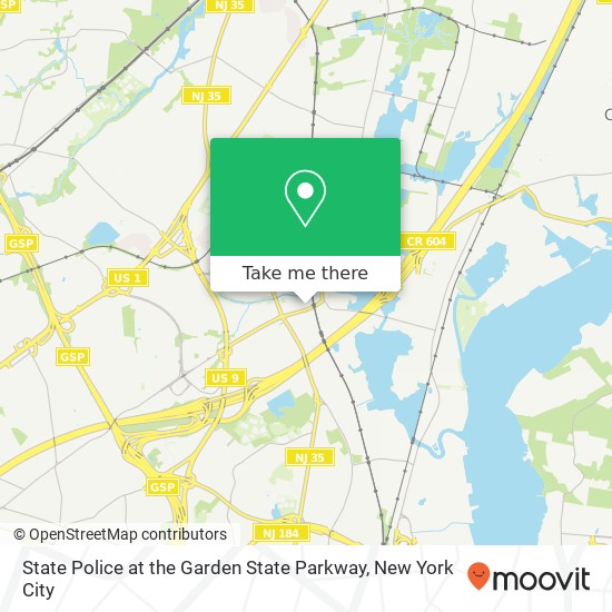 Mapa de State Police at the Garden State Parkway