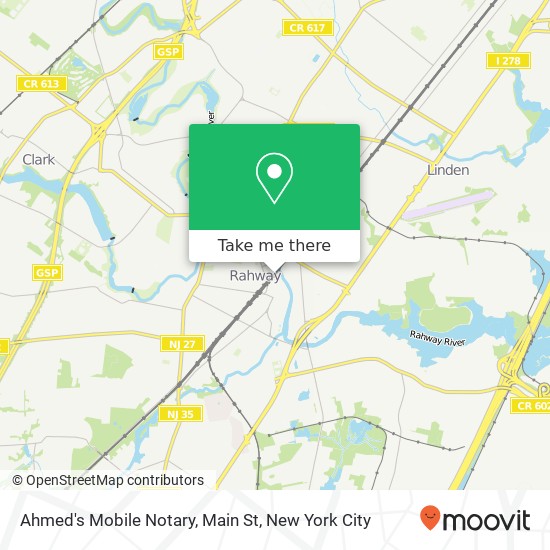 Ahmed's Mobile Notary, Main St map