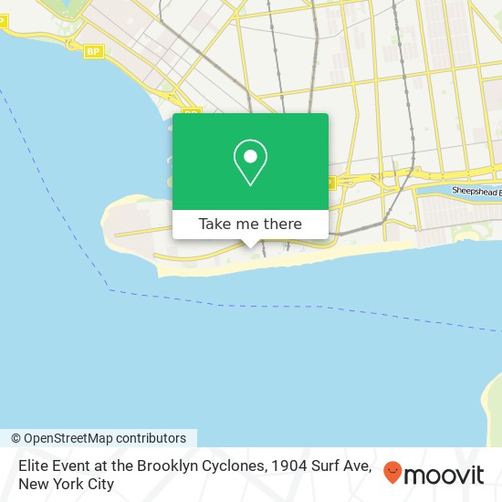 Mapa de Elite Event at the Brooklyn Cyclones, 1904 Surf Ave