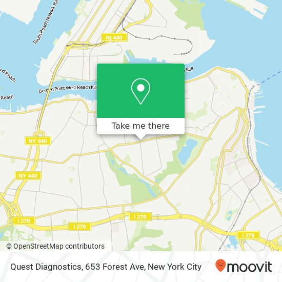 Mapa de Quest Diagnostics, 653 Forest Ave