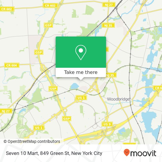 Mapa de Seven 10 Mart, 849 Green St