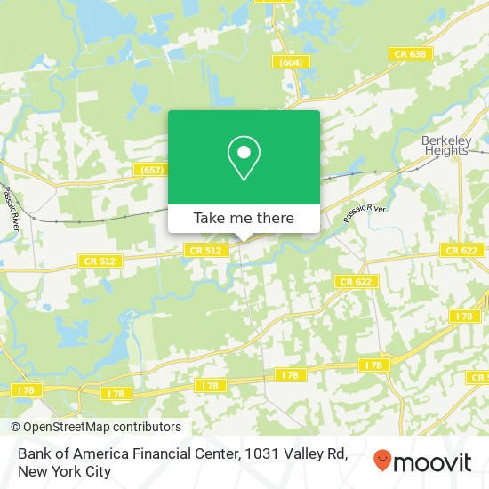 Bank of America Financial Center, 1031 Valley Rd map