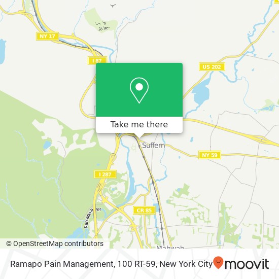 Mapa de Ramapo Pain Management, 100 RT-59