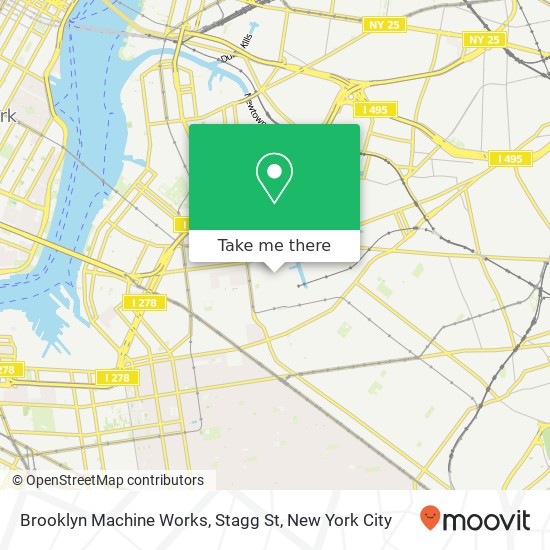 Mapa de Brooklyn Machine Works, Stagg St