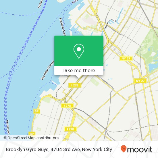 Mapa de Brooklyn Gyro Guys, 4704 3rd Ave