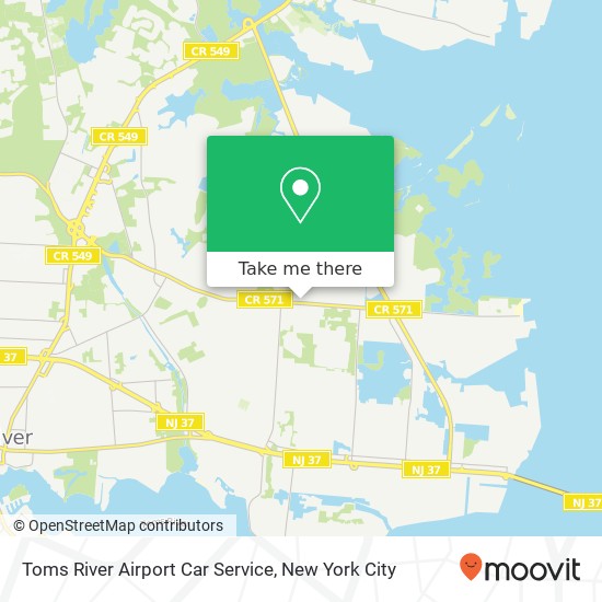 Toms River Airport Car Service map