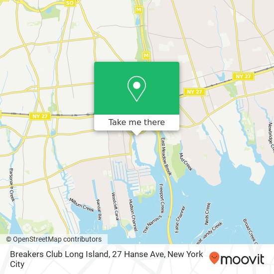 Mapa de Breakers Club Long Island, 27 Hanse Ave