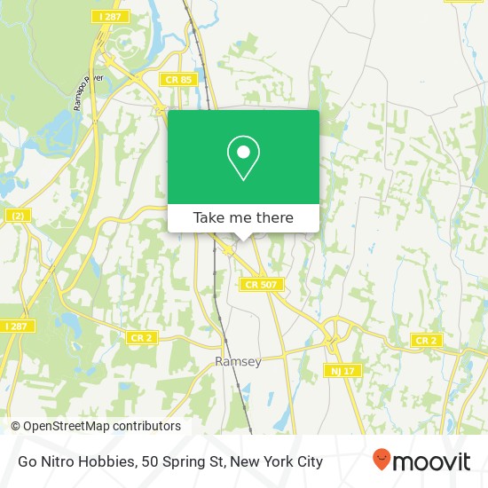 Mapa de Go Nitro Hobbies, 50 Spring St