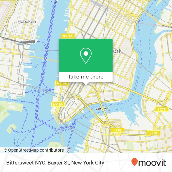 Bittersweet NYC, Baxter St map