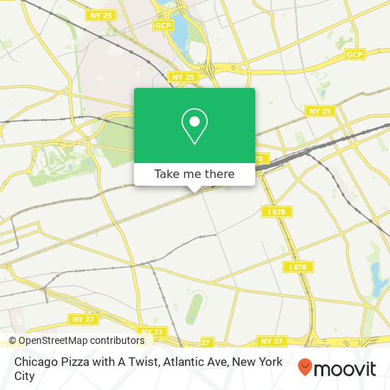 Chicago Pizza with A Twist, Atlantic Ave map