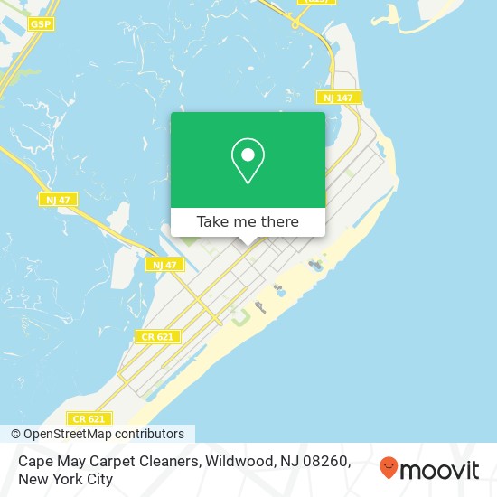 Mapa de Cape May Carpet Cleaners, Wildwood, NJ 08260