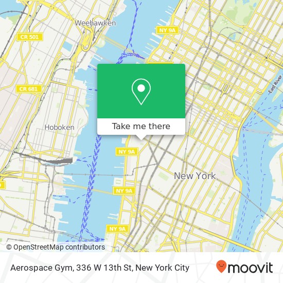 Mapa de Aerospace Gym, 336 W 13th St