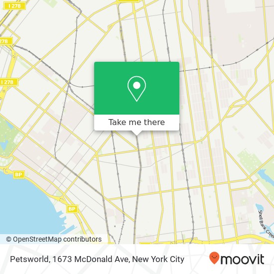 Mapa de Petsworld, 1673 McDonald Ave
