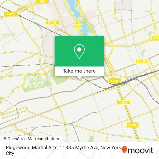 Mapa de Ridgewood Martial Arts, 11385 Myrtle Ave