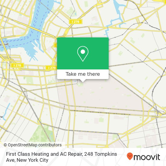 First Class Heating and AC Repair, 248 Tompkins Ave map