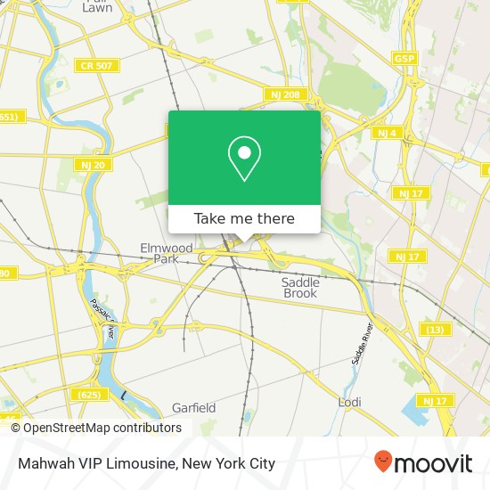 Mahwah VIP Limousine map
