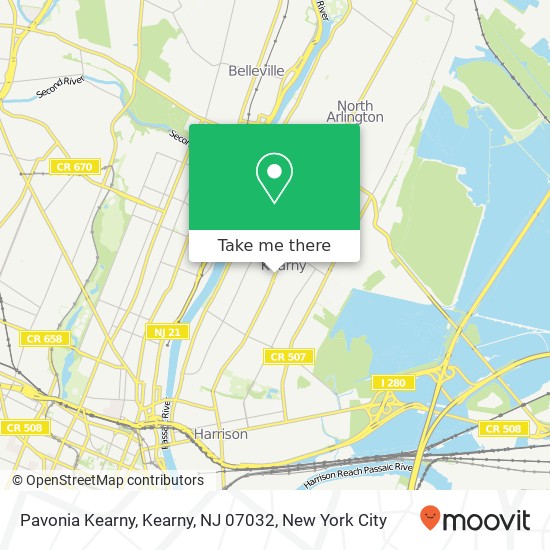 Pavonia Kearny, Kearny, NJ 07032 map