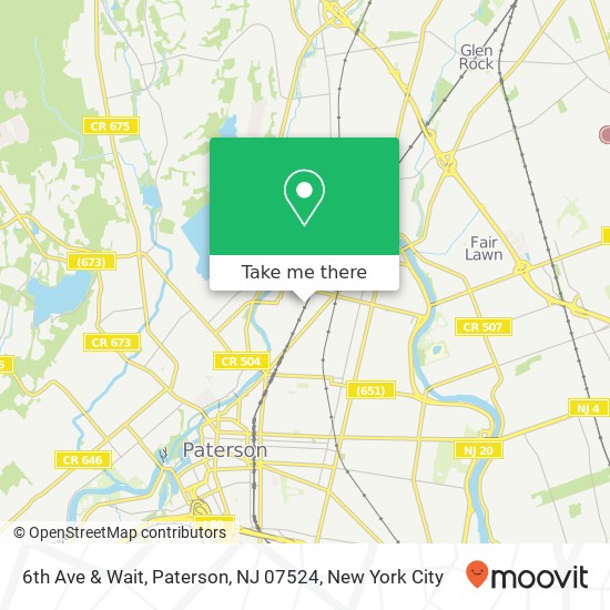 Mapa de 6th Ave & Wait, Paterson, NJ 07524