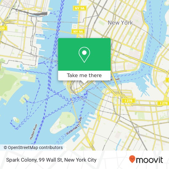 Spark Colony, 99 Wall St map