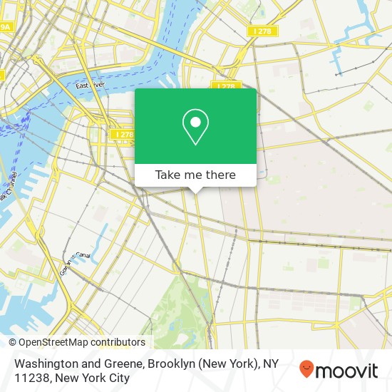 Mapa de Washington and Greene, Brooklyn (New York), NY 11238