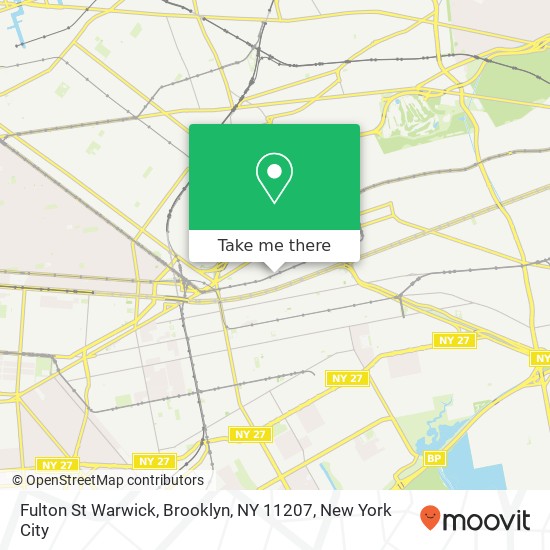 Mapa de Fulton St Warwick, Brooklyn, NY 11207