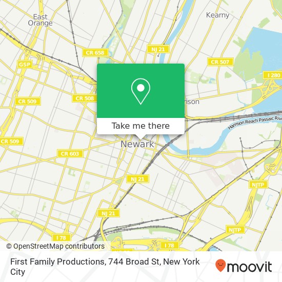 Mapa de First Family Productions, 744 Broad St