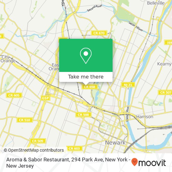 Aroma & Sabor Restaurant, 294 Park Ave map