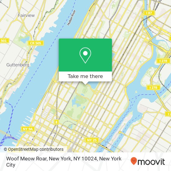 Mapa de Woof Meow Roar, New York, NY 10024