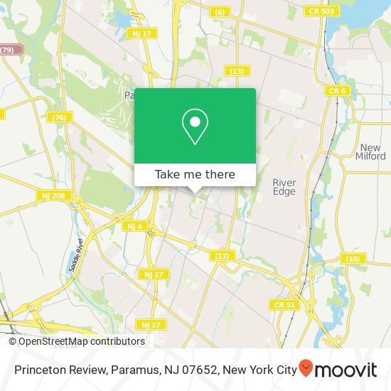 Princeton Review, Paramus, NJ 07652 map