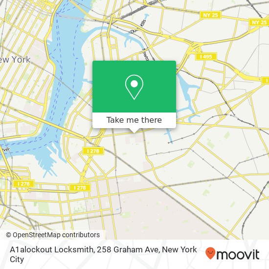 Mapa de A1alockout Locksmith, 258 Graham Ave