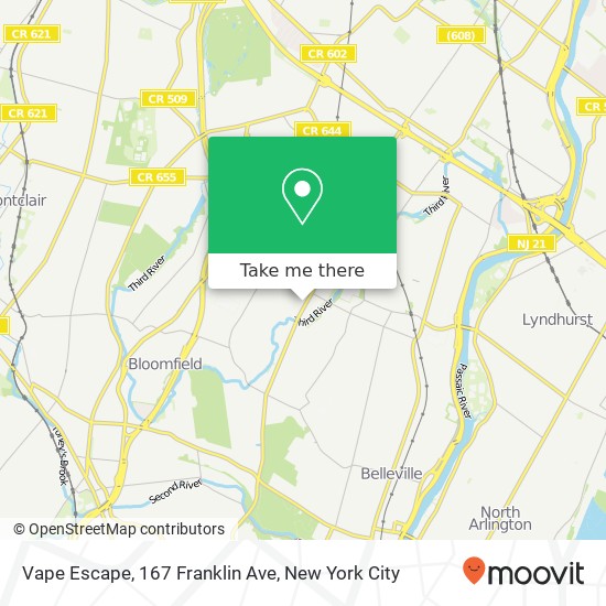 Mapa de Vape Escape, 167 Franklin Ave