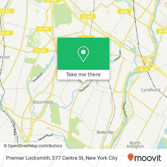 Mapa de Premier Locksmith, 377 Centre St