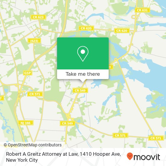 Robert A Greitz Attorney at Law, 1410 Hooper Ave map