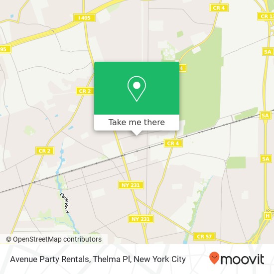 Avenue Party Rentals, Thelma Pl map