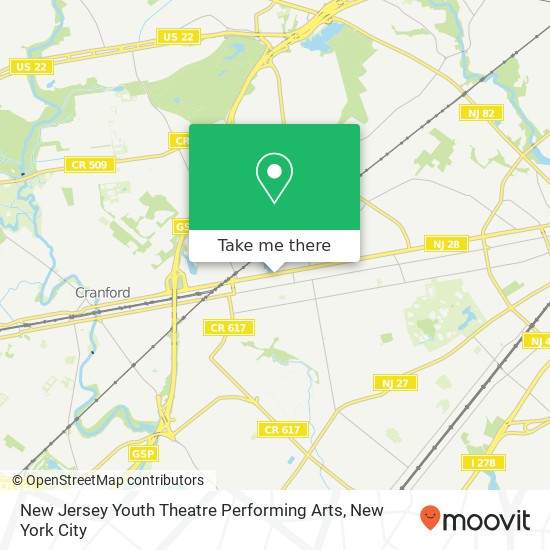 Mapa de New Jersey Youth Theatre Performing Arts