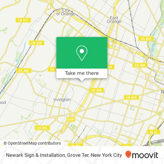 Newark Sign & Installation, Grove Ter map
