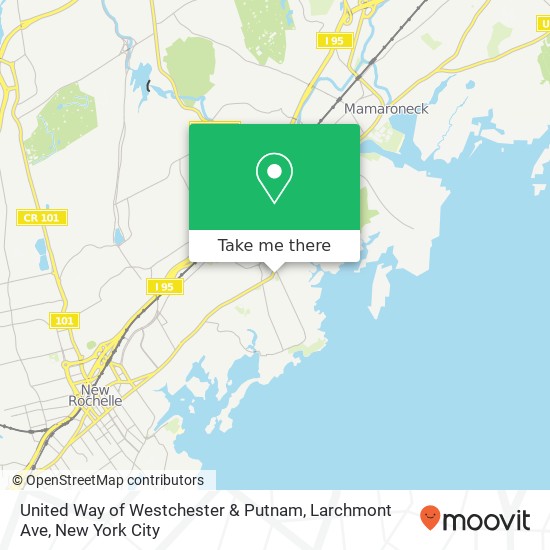 Mapa de United Way of Westchester & Putnam, Larchmont Ave