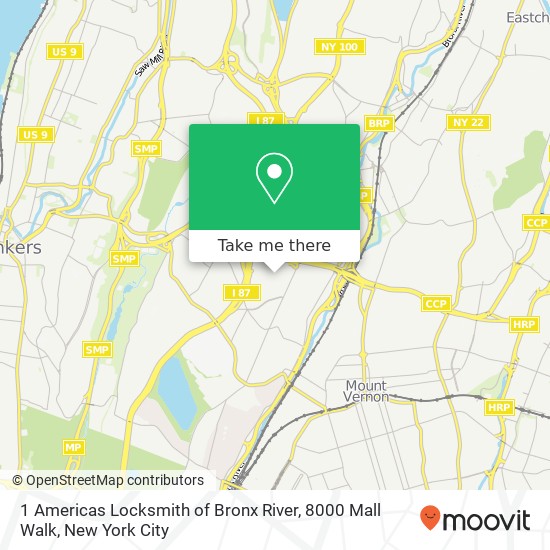 Mapa de 1 Americas Locksmith of Bronx River, 8000 Mall Walk