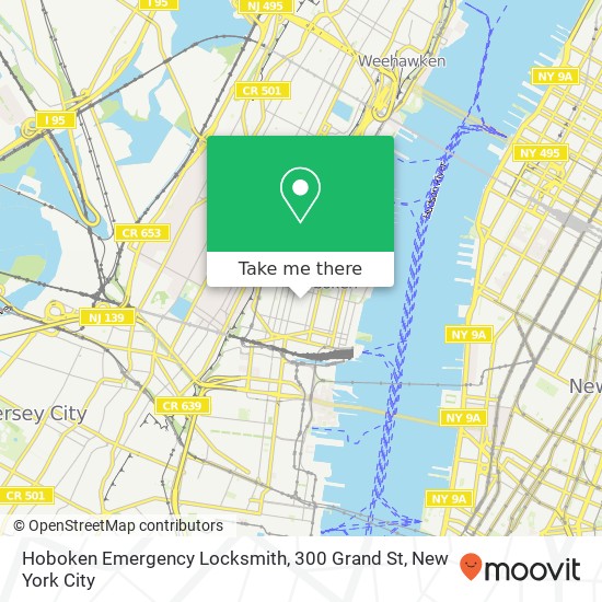 Hoboken Emergency Locksmith, 300 Grand St map