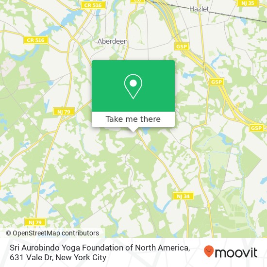 Sri Aurobindo Yoga Foundation of North America, 631 Vale Dr map
