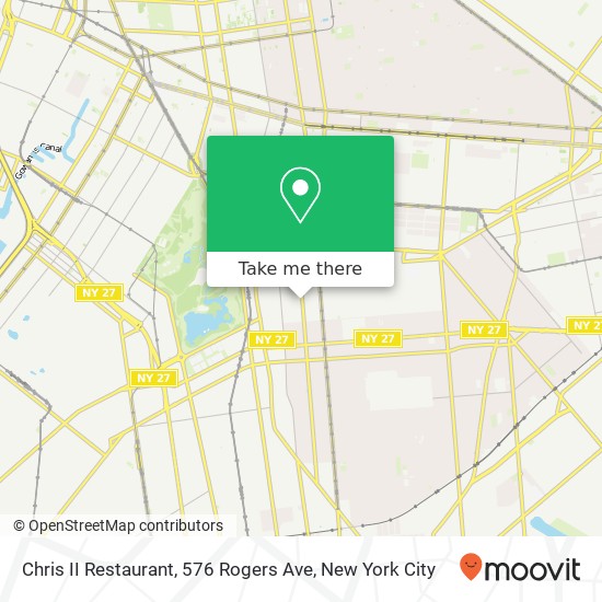 Mapa de Chris II Restaurant, 576 Rogers Ave