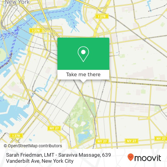 Sarah Friedman, LMT - Saraviva Massage, 639 Vanderbilt Ave map