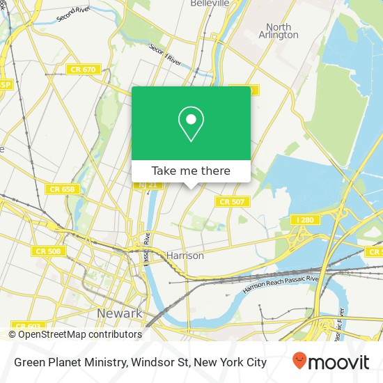 Mapa de Green Planet Ministry, Windsor St